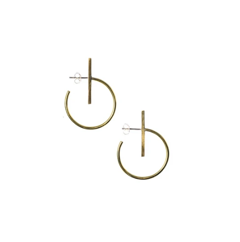 Small Lined Circle Hoops