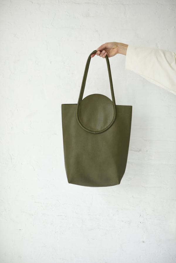 Leather Tote / Olive